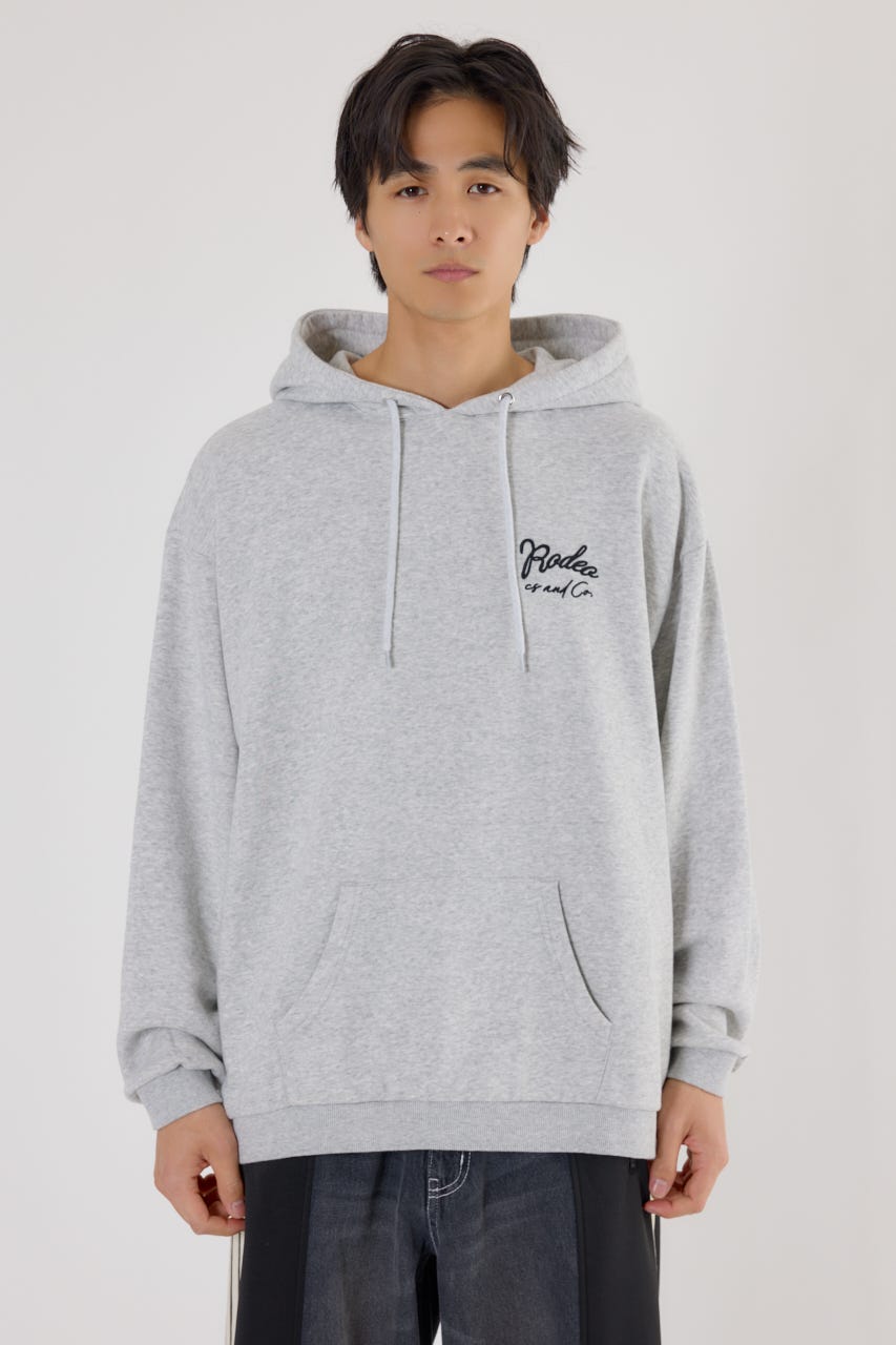 メンズロゴデニムパッチフーディー L/T.GRY M