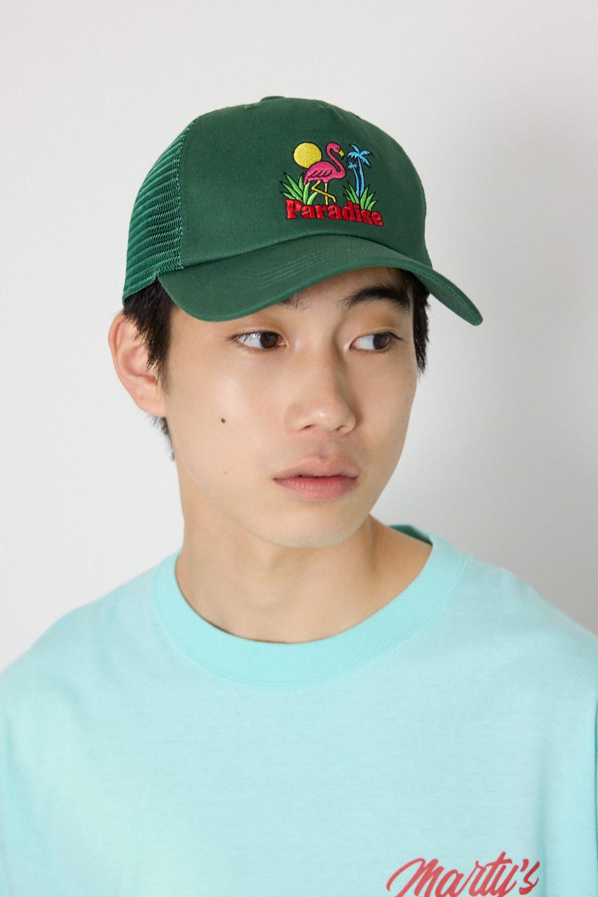 フラミンゴメッシュCAP GRN FREE