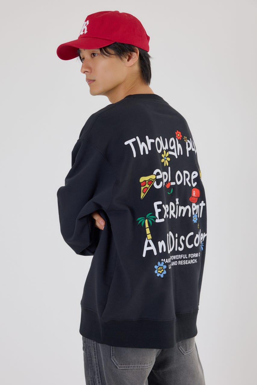 ドローイングスウェット BLK L