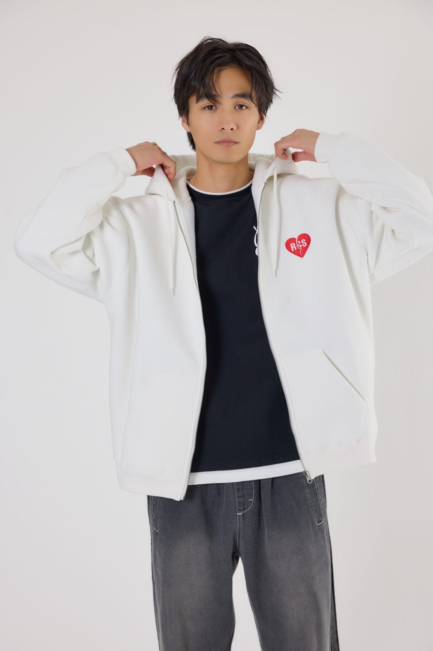 ハートブレイクZIPパーカー WHT M