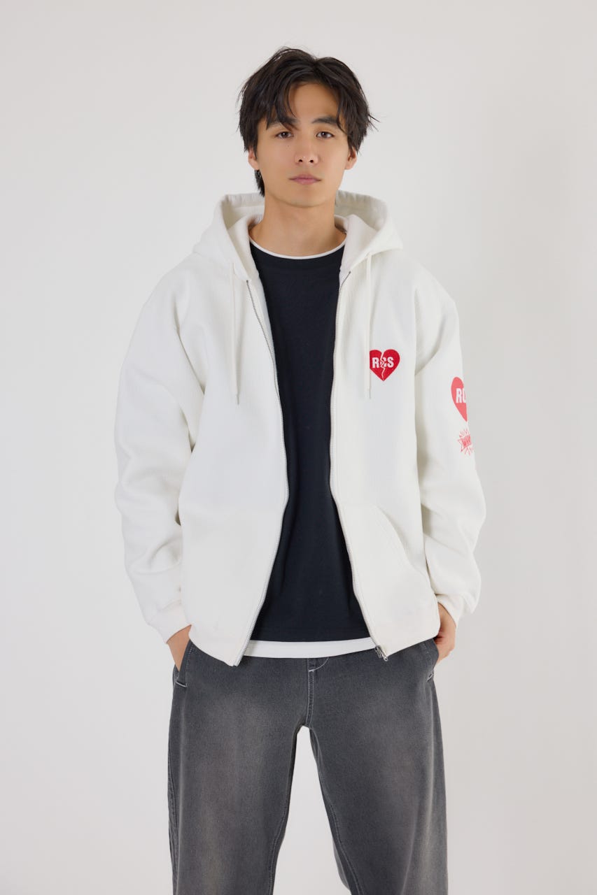 ハートブレイクZIPパーカー WHT M