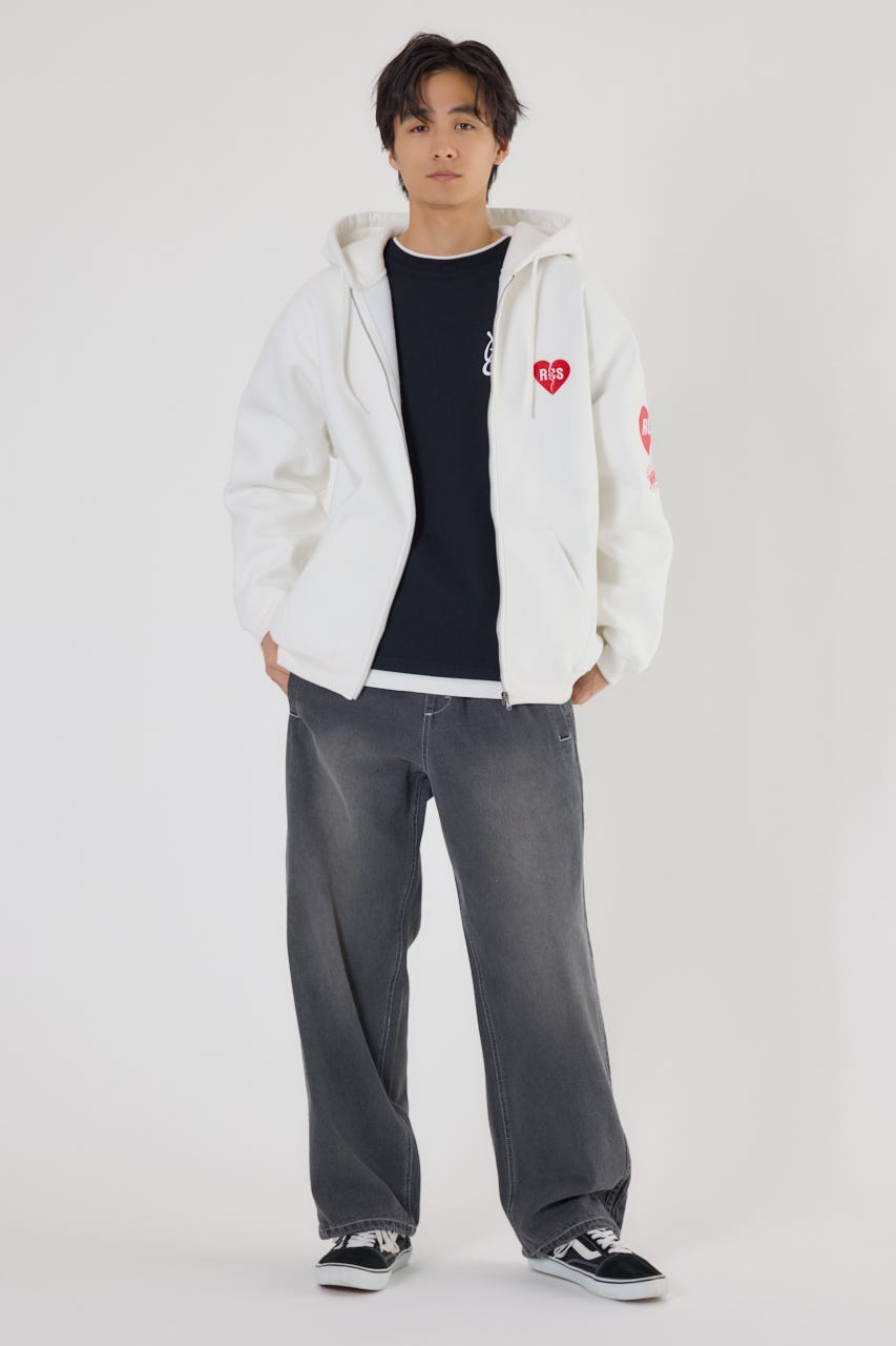 ハートブレイクZIPパーカー WHT M