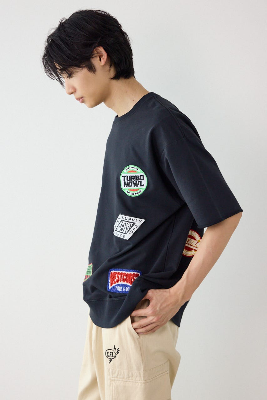 カスタムワッペン半袖スウェット BLK L