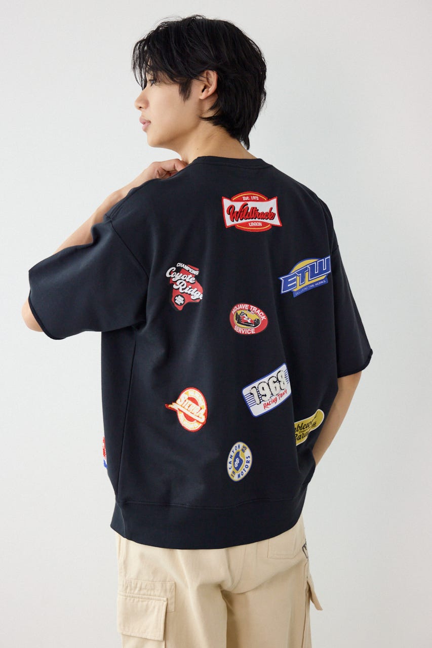 カスタムワッペン半袖スウェット BLK L