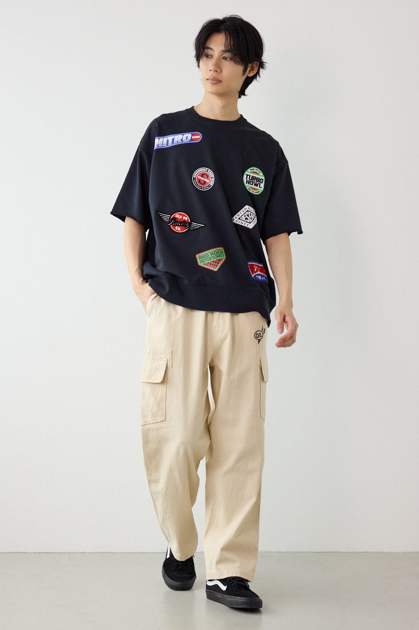 カスタムワッペン半袖スウェット BLK L