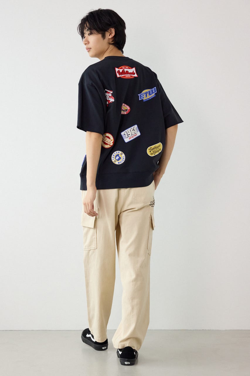 カスタムワッペン半袖スウェット BLK L