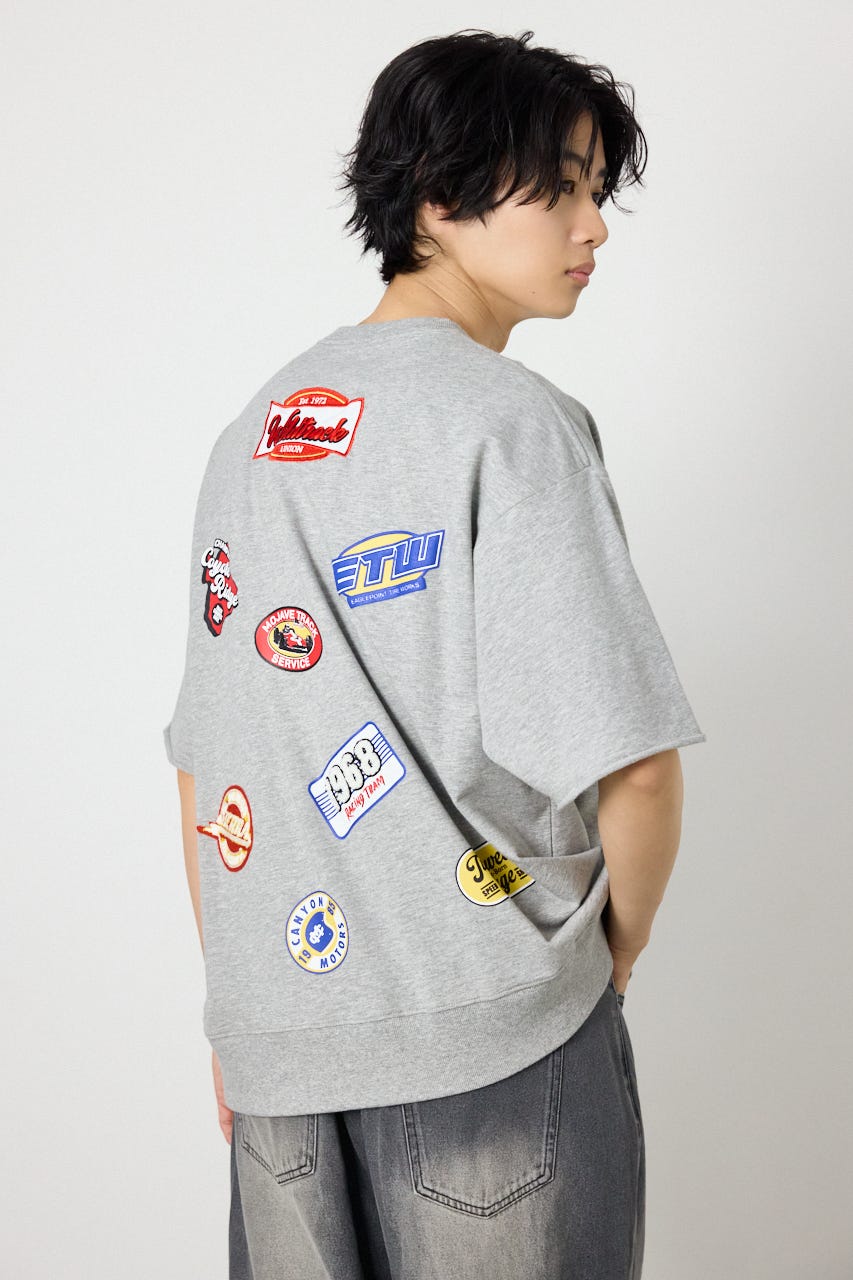 カスタムワッペン半袖スウェット T.GRY L