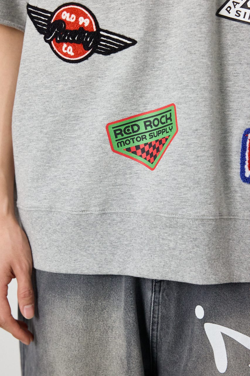 カスタムワッペン半袖スウェット T.GRY L