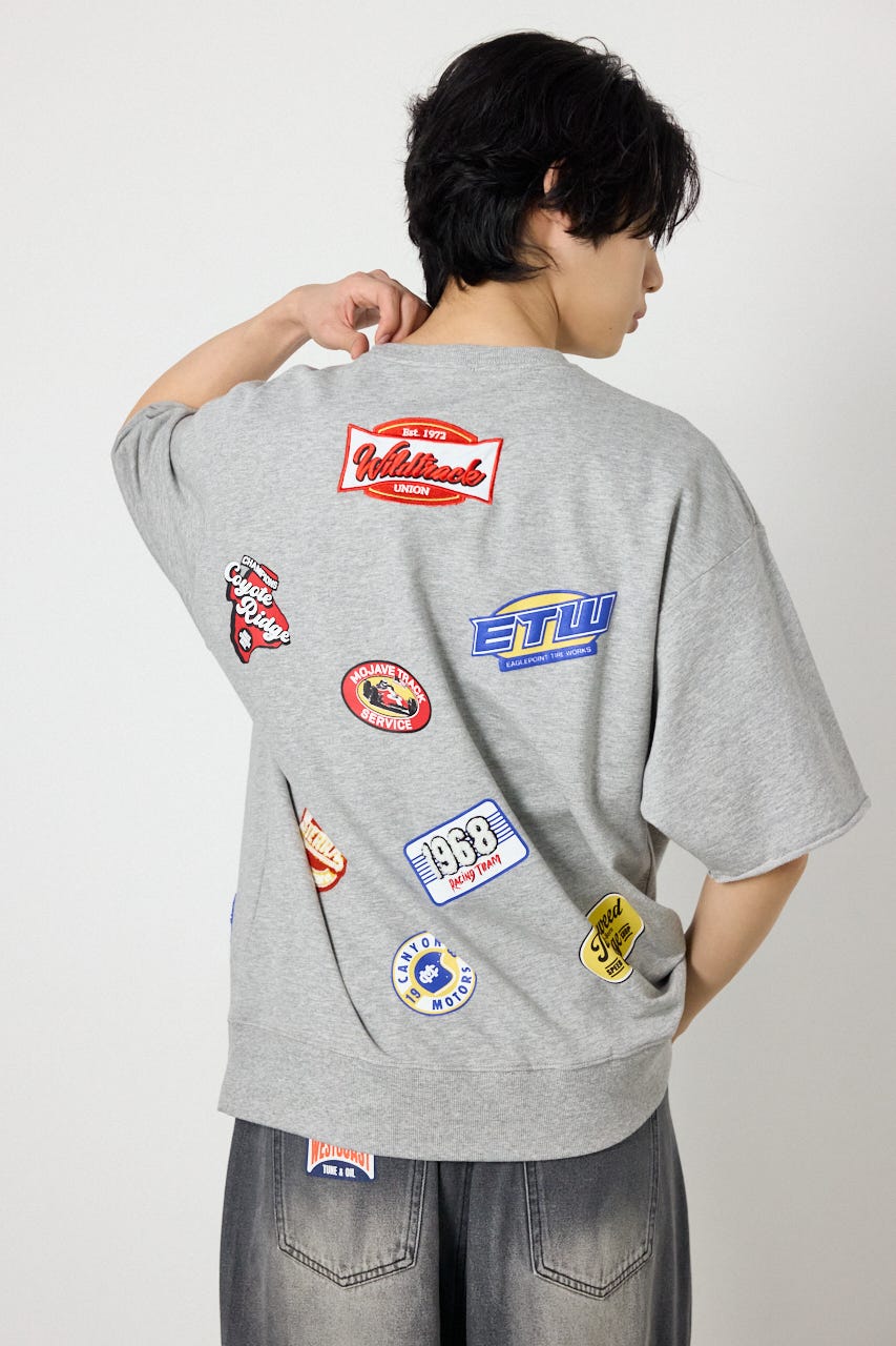 カスタムワッペン半袖スウェット T.GRY L