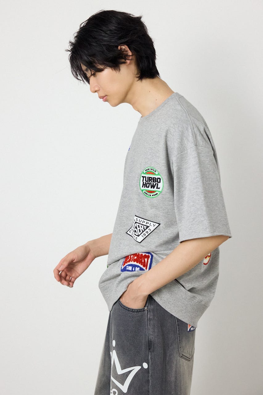 カスタムワッペン半袖スウェット T.GRY L