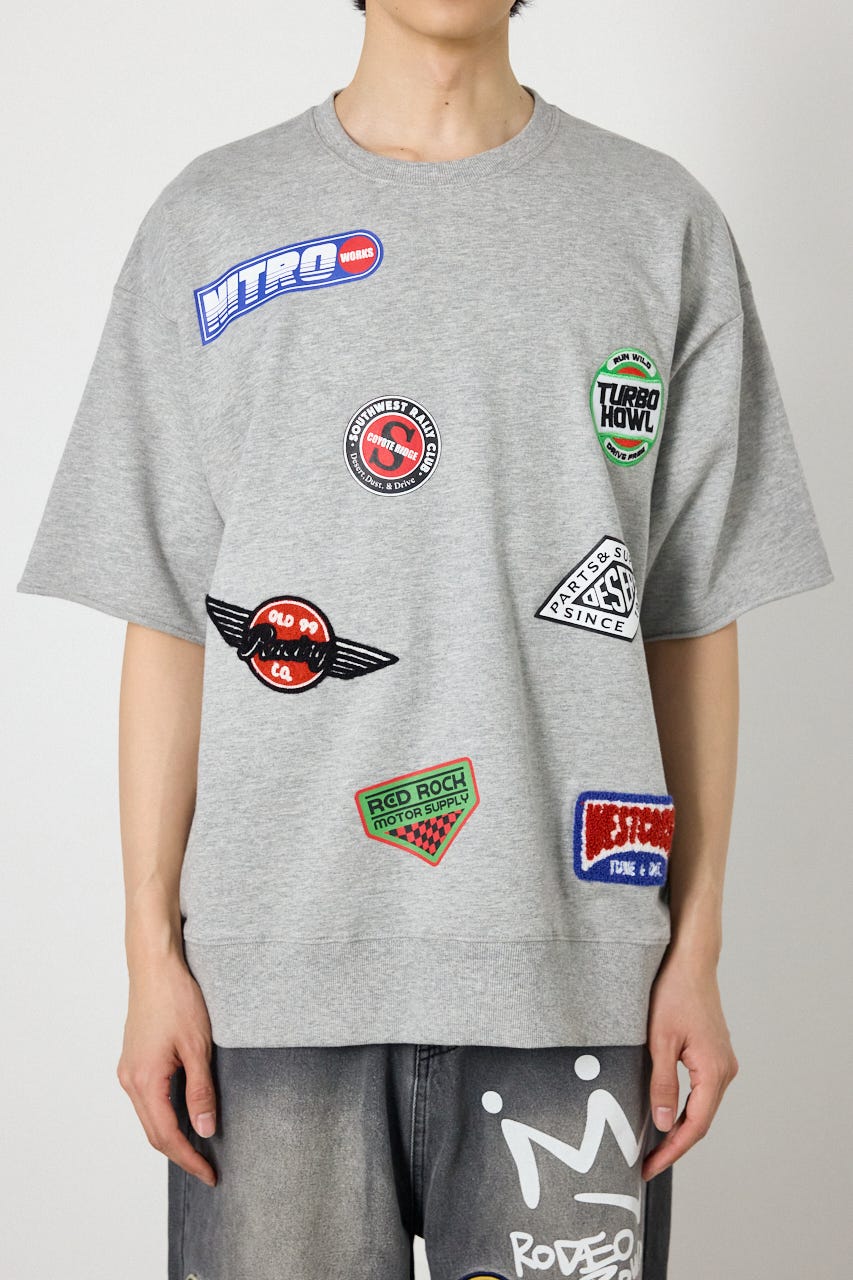 カスタムワッペン半袖スウェット T.GRY L