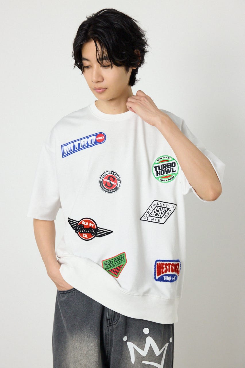 カスタムワッペン半袖スウェット WHT M