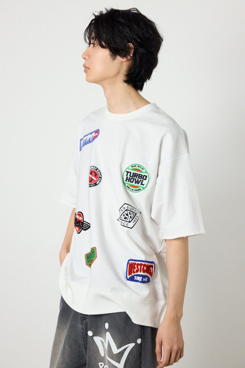 カスタムワッペン半袖スウェット WHT M