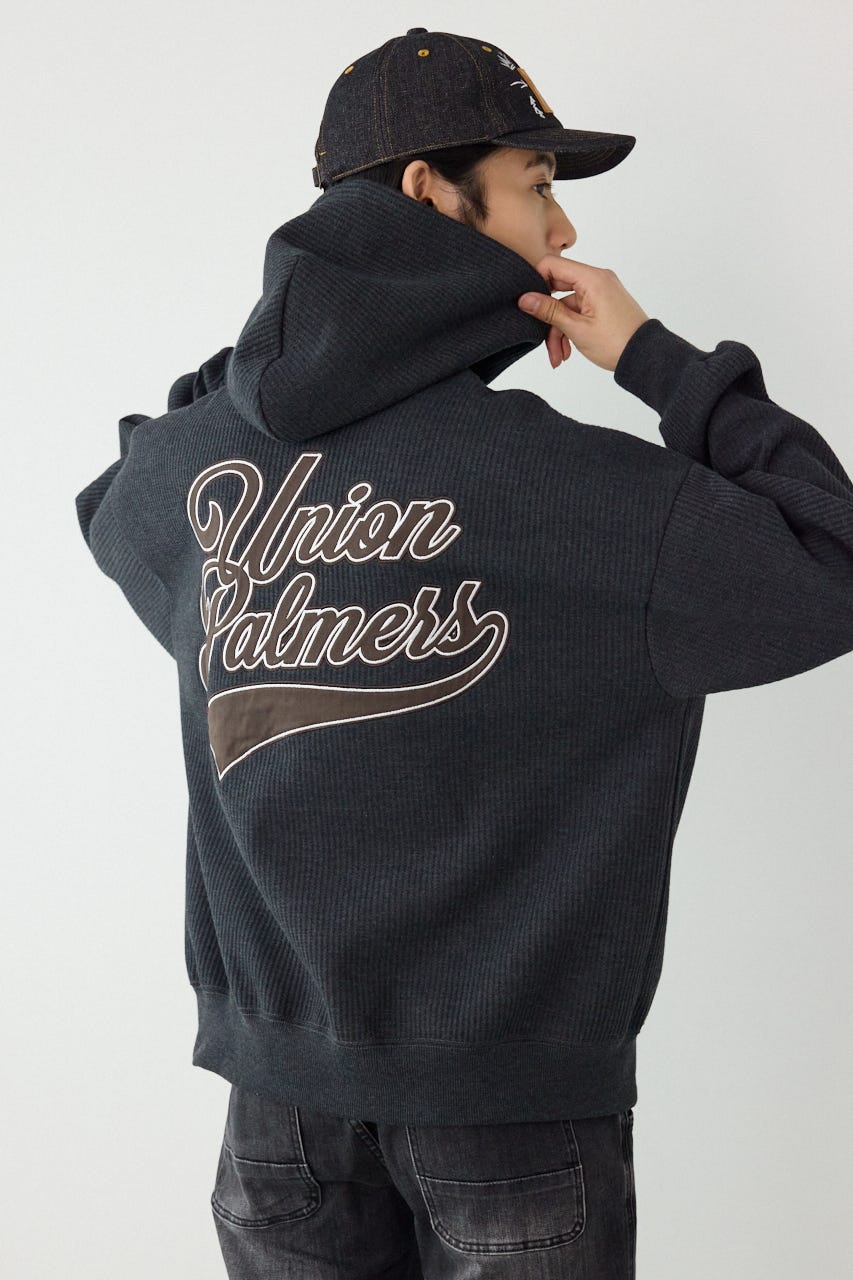 ボンディングワッフルZIPパーカー C.GRY L