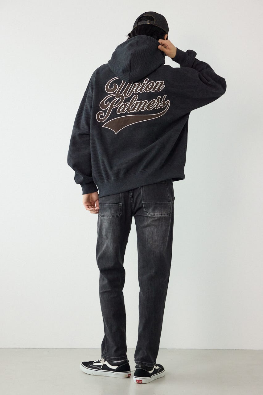 ボンディングワッフルZIPパーカー C.GRY L