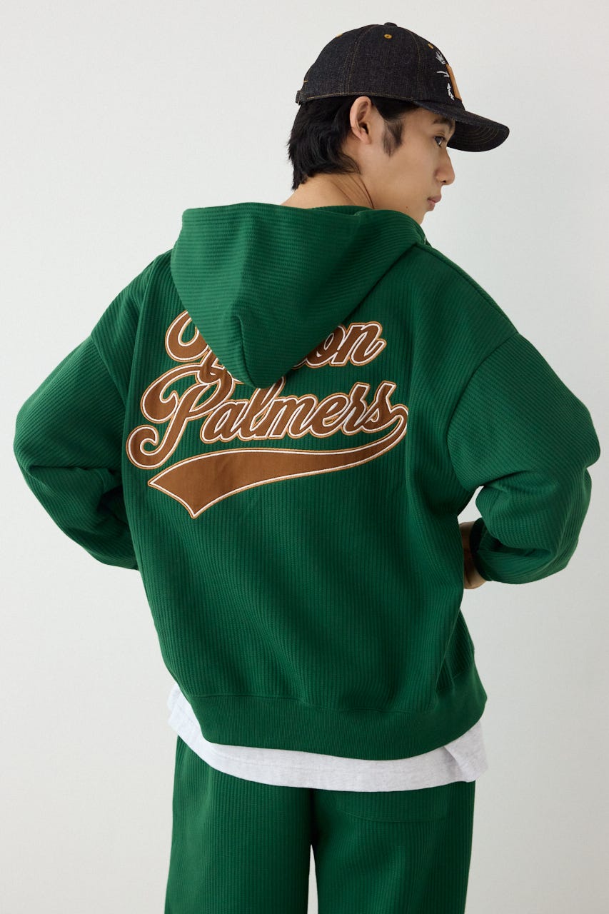 ボンディングワッフルZIPパーカー GRN L