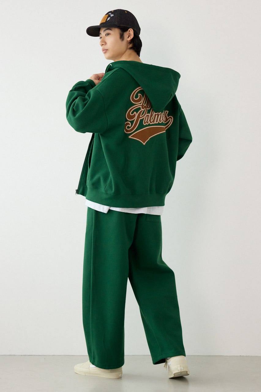 ボンディングワッフルZIPパーカー GRN L