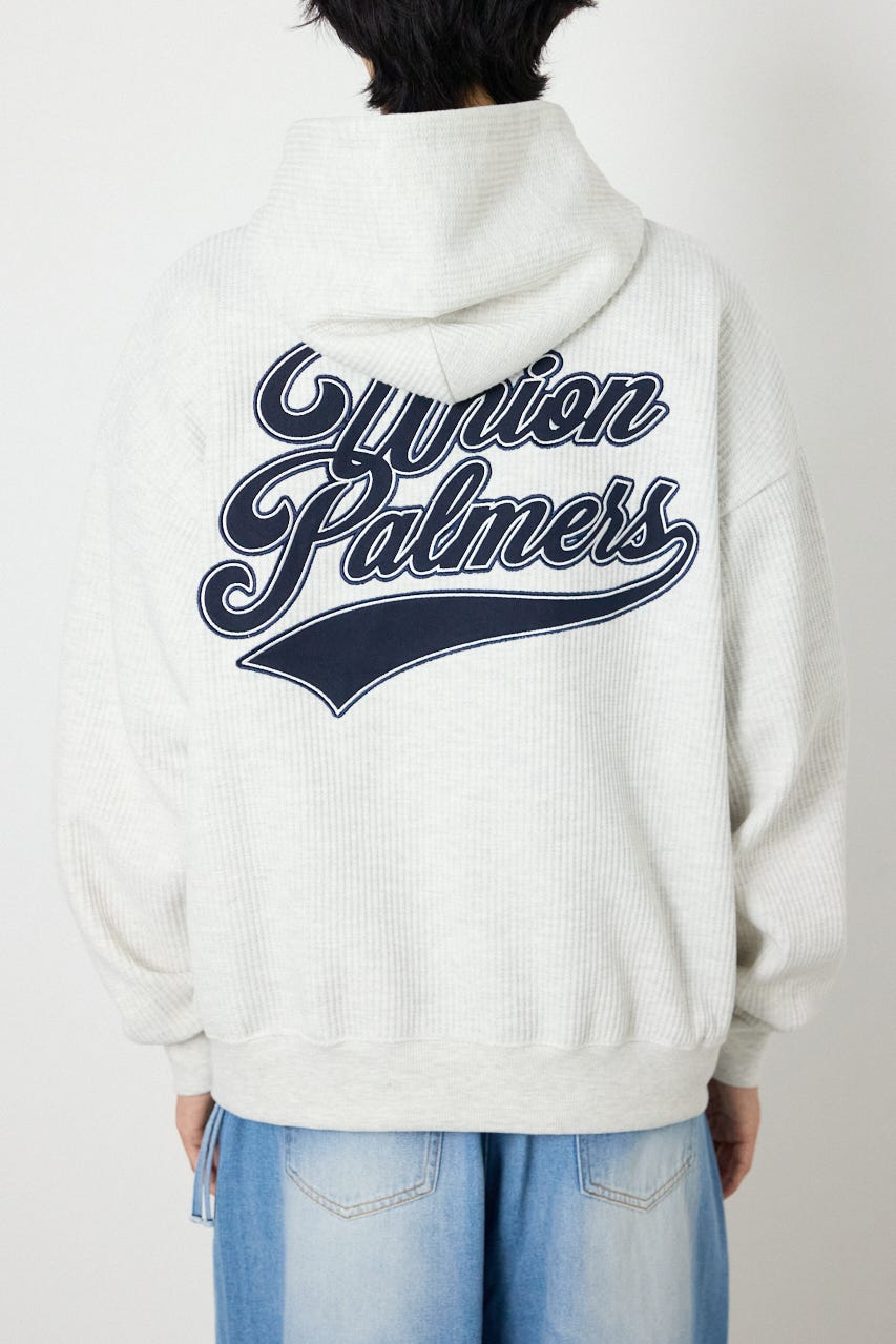 ボンディングワッフルZIPパーカー L/T.GRY M