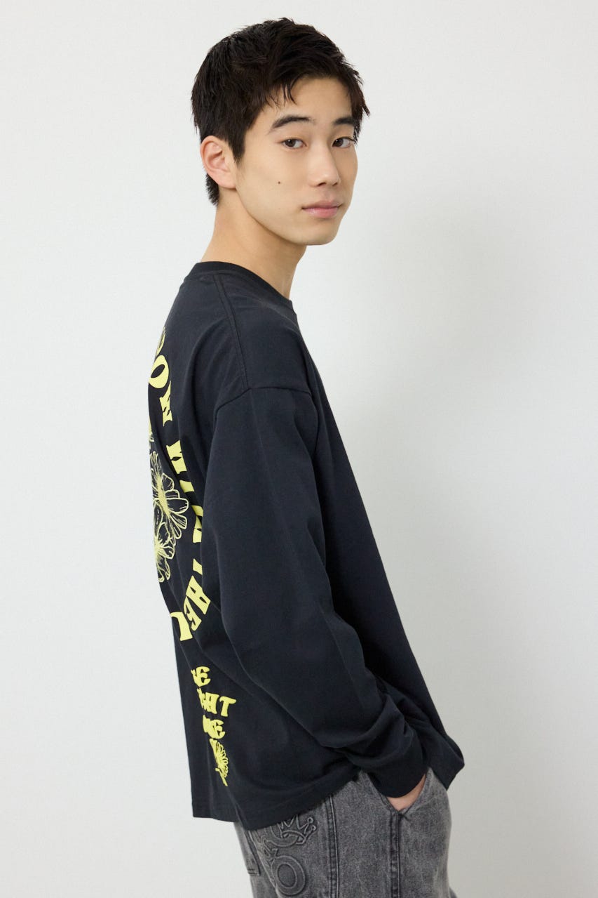 サークルフラワー長袖Tシャツ BLK L