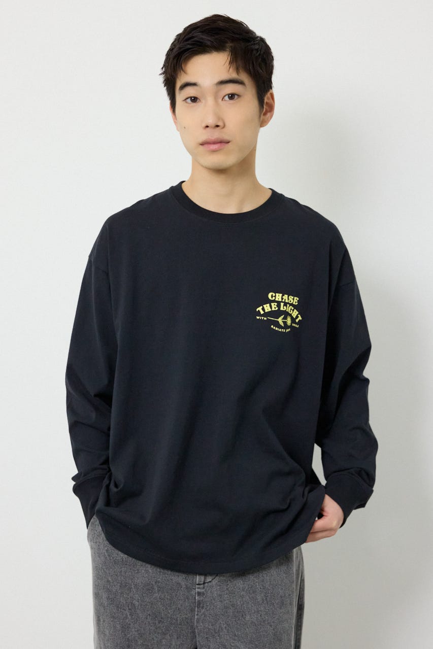 サークルフラワー長袖Tシャツ BLK L