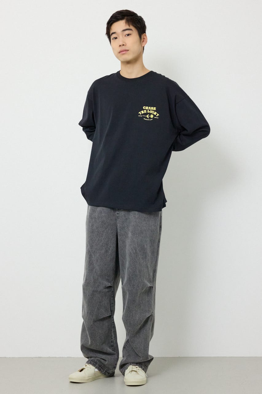 サークルフラワー長袖Tシャツ BLK L