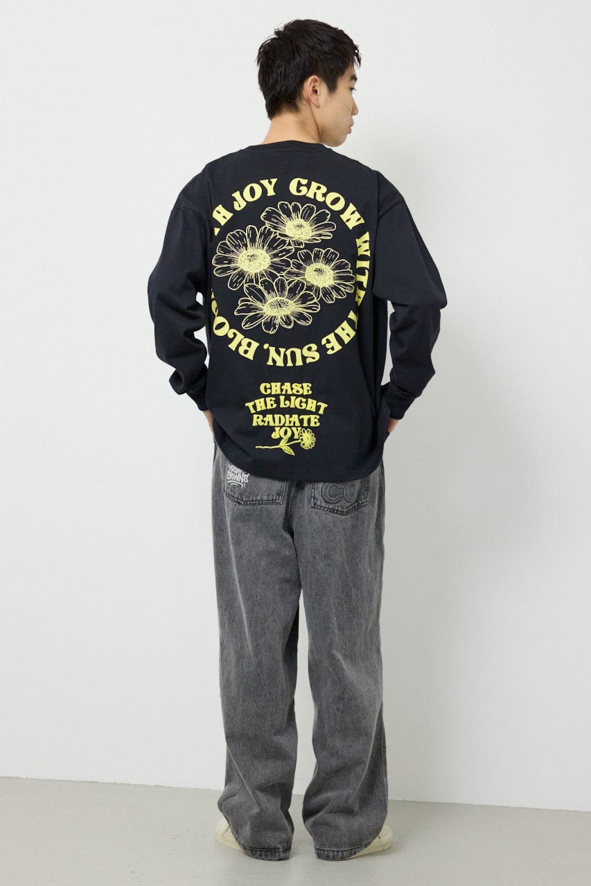 サークルフラワー長袖Tシャツ BLK L