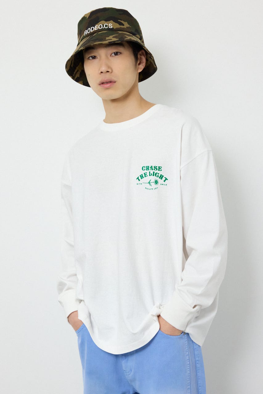 サークルフラワー長袖Tシャツ WHT M