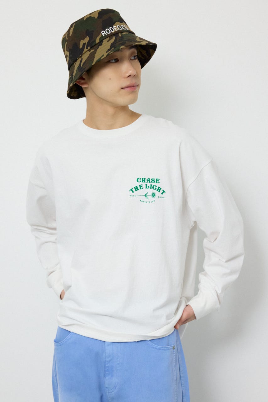 サークルフラワー長袖Tシャツ WHT M