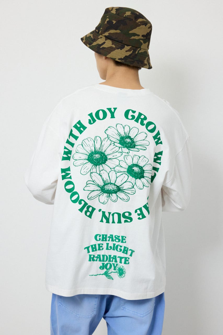 サークルフラワー長袖Tシャツ WHT M