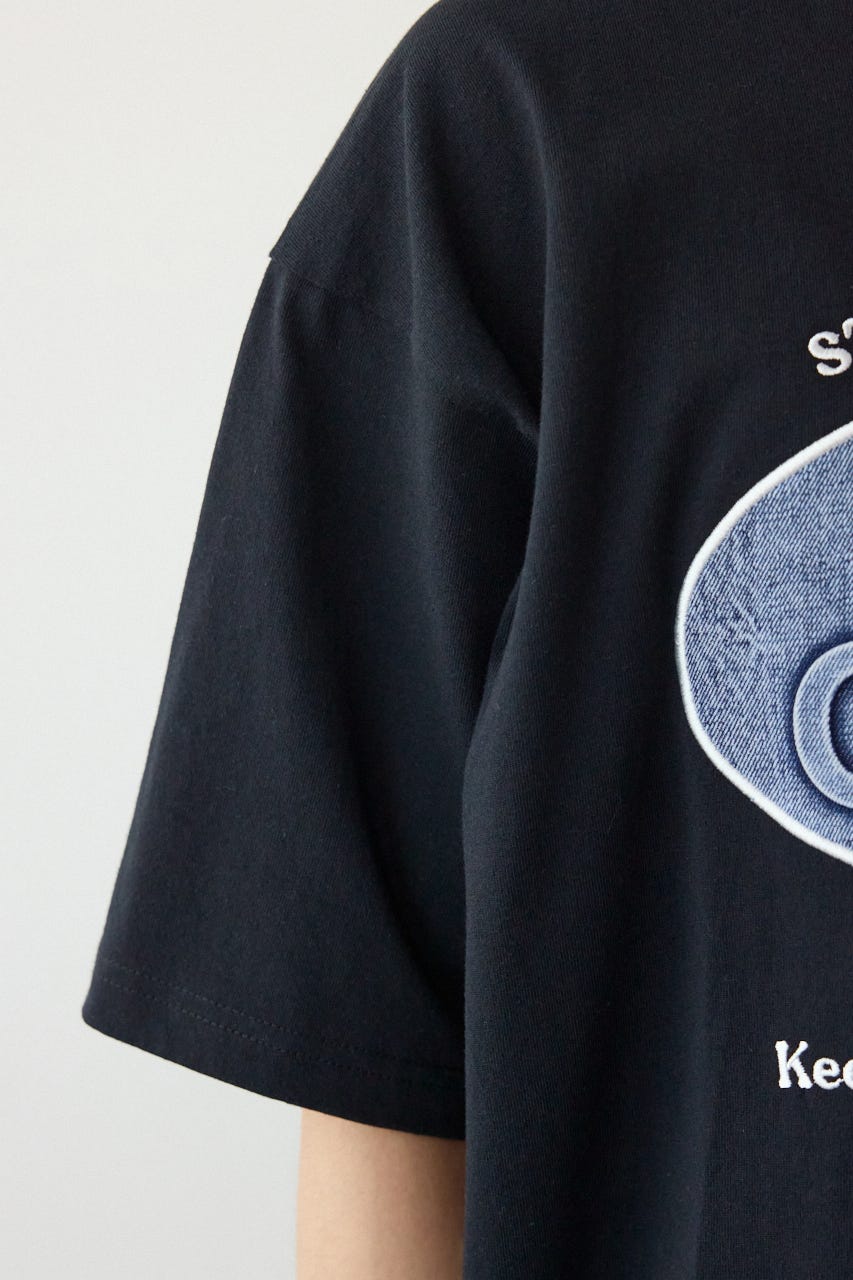 エンボスデニムロゴTシャツ BLK L