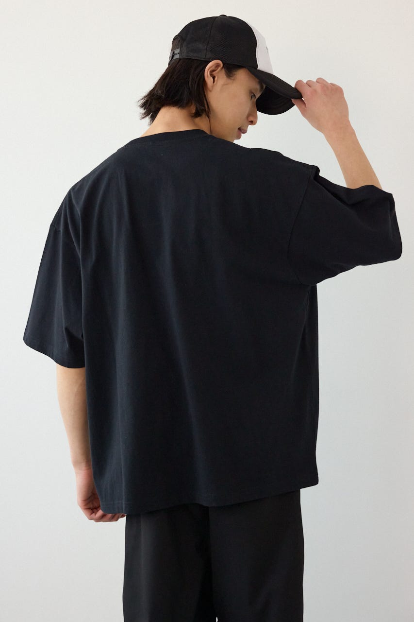 エンボスデニムロゴTシャツ BLK L