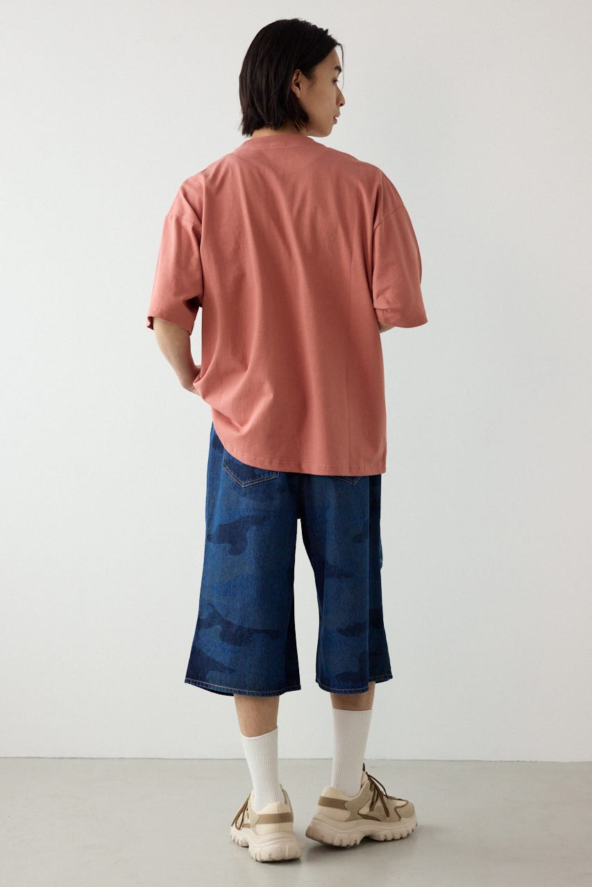 エンボスデニムロゴTシャツ D/PNK M