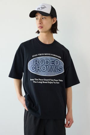 エンボスデニムロゴTシャツ