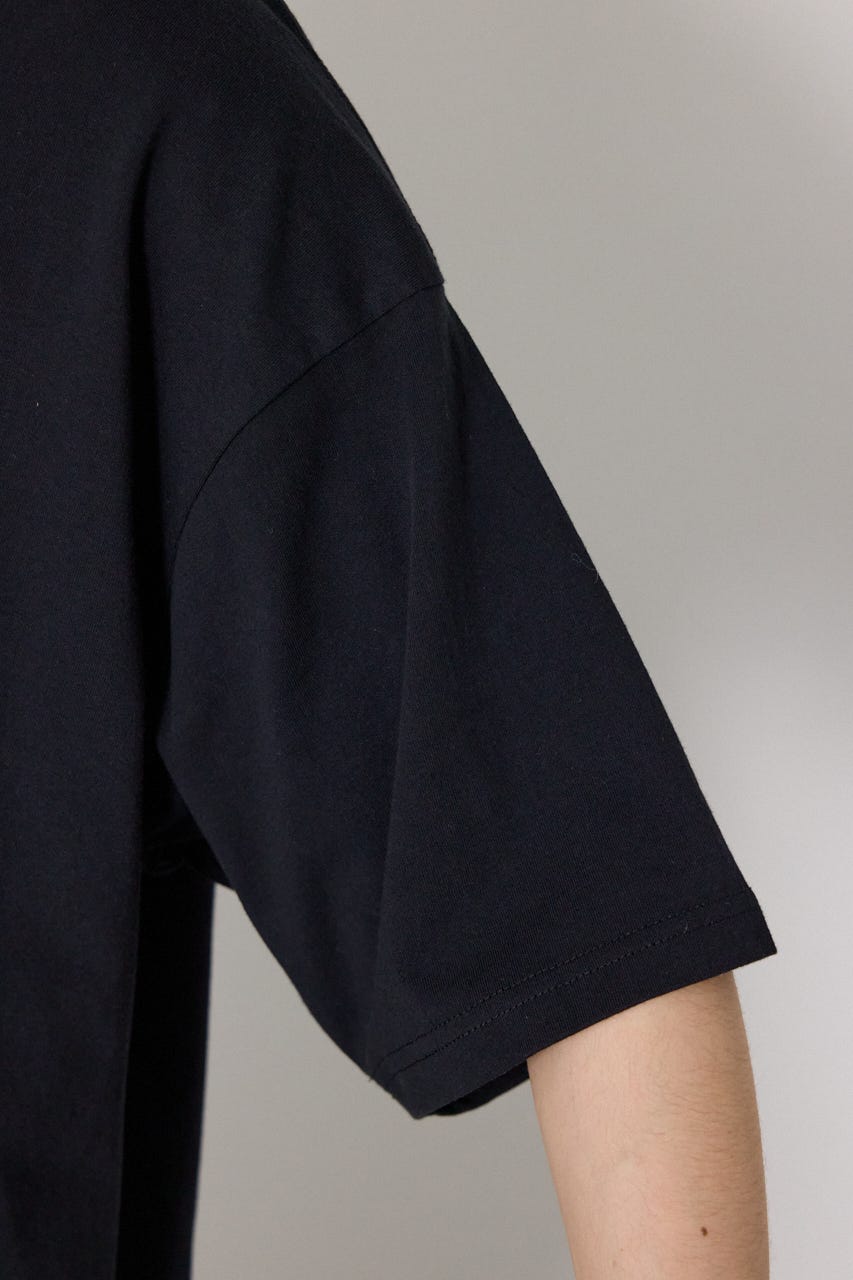 &ロゴフードTシャツ BLK M