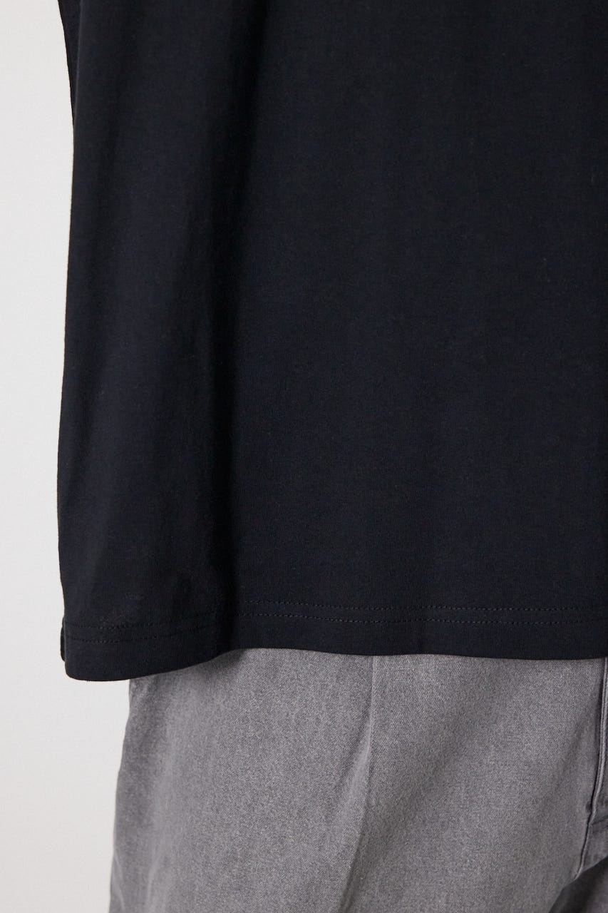 &ロゴフードTシャツ BLK M