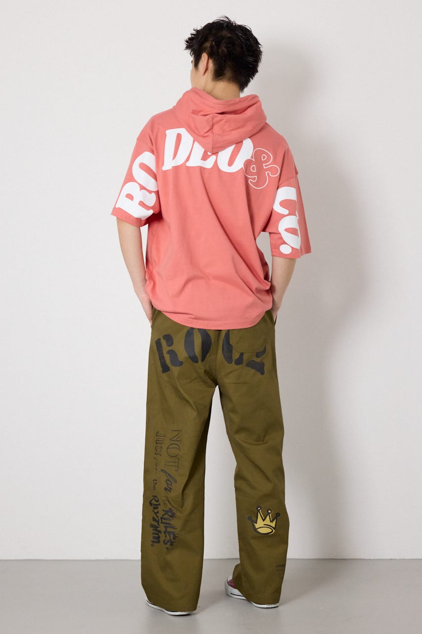 &ロゴフードTシャツ D/PNK L
