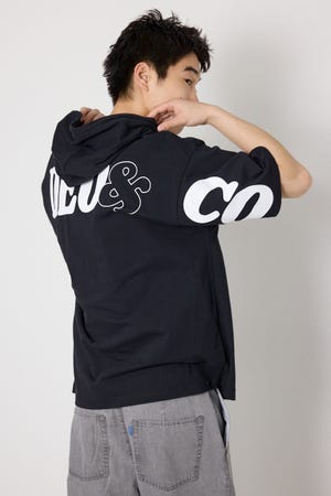 &ロゴフードTシャツ