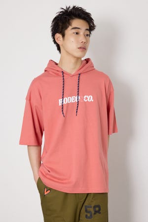 &ロゴフードTシャツ