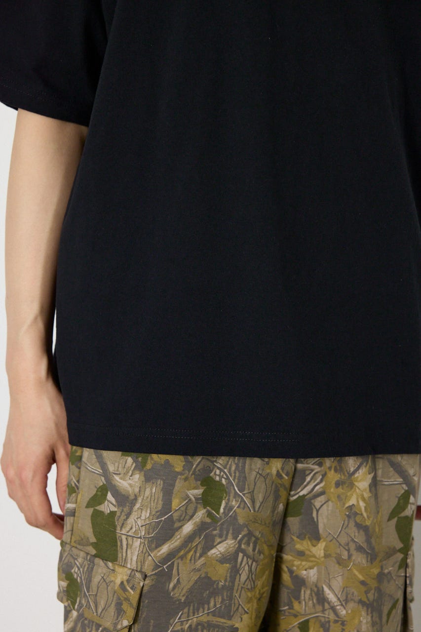 ARTフラワーTシャツ BLK M