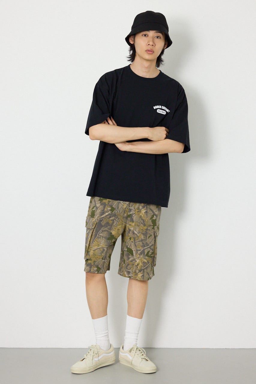 ARTフラワーTシャツ BLK M