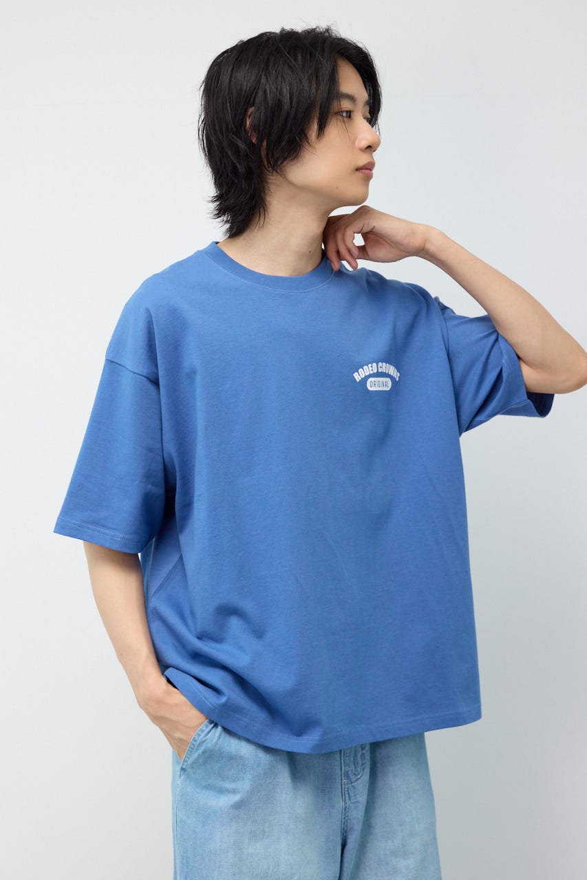 ARTフラワーTシャツ D/BLU M