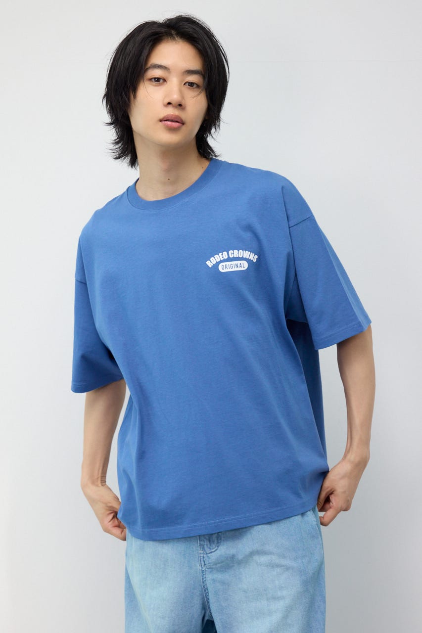 ARTフラワーTシャツ D/BLU M
