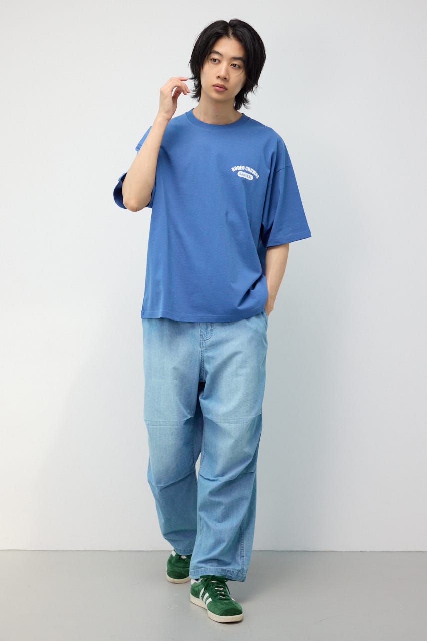 ARTフラワーTシャツ D/BLU M