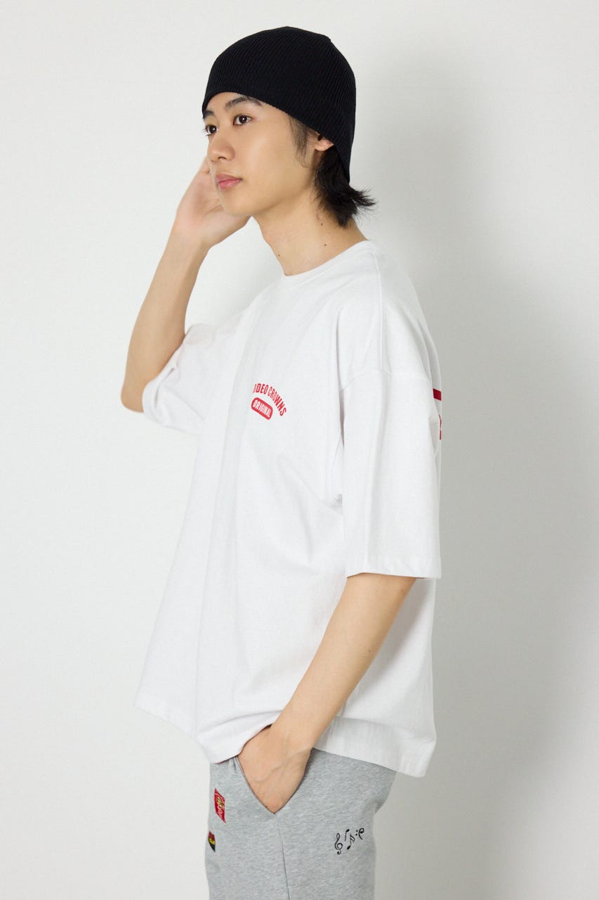 ARTフラワーTシャツ WHT M