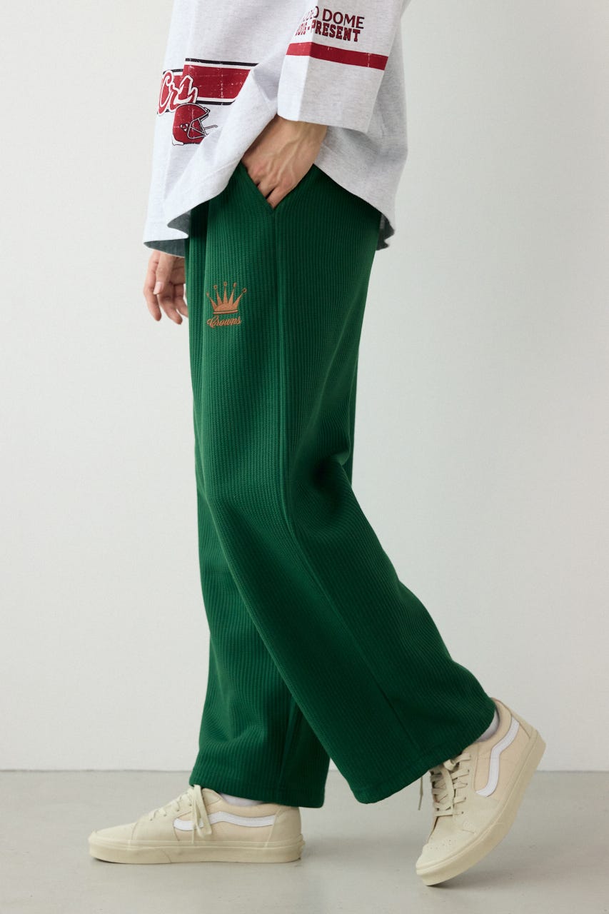 ボンディングワッフルパンツ GRN M