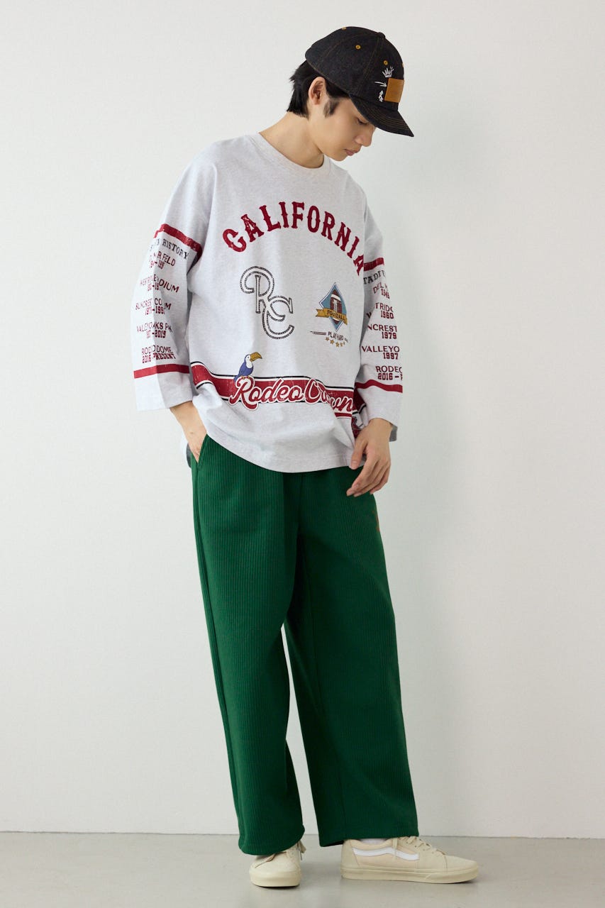 ボンディングワッフルパンツ GRN M