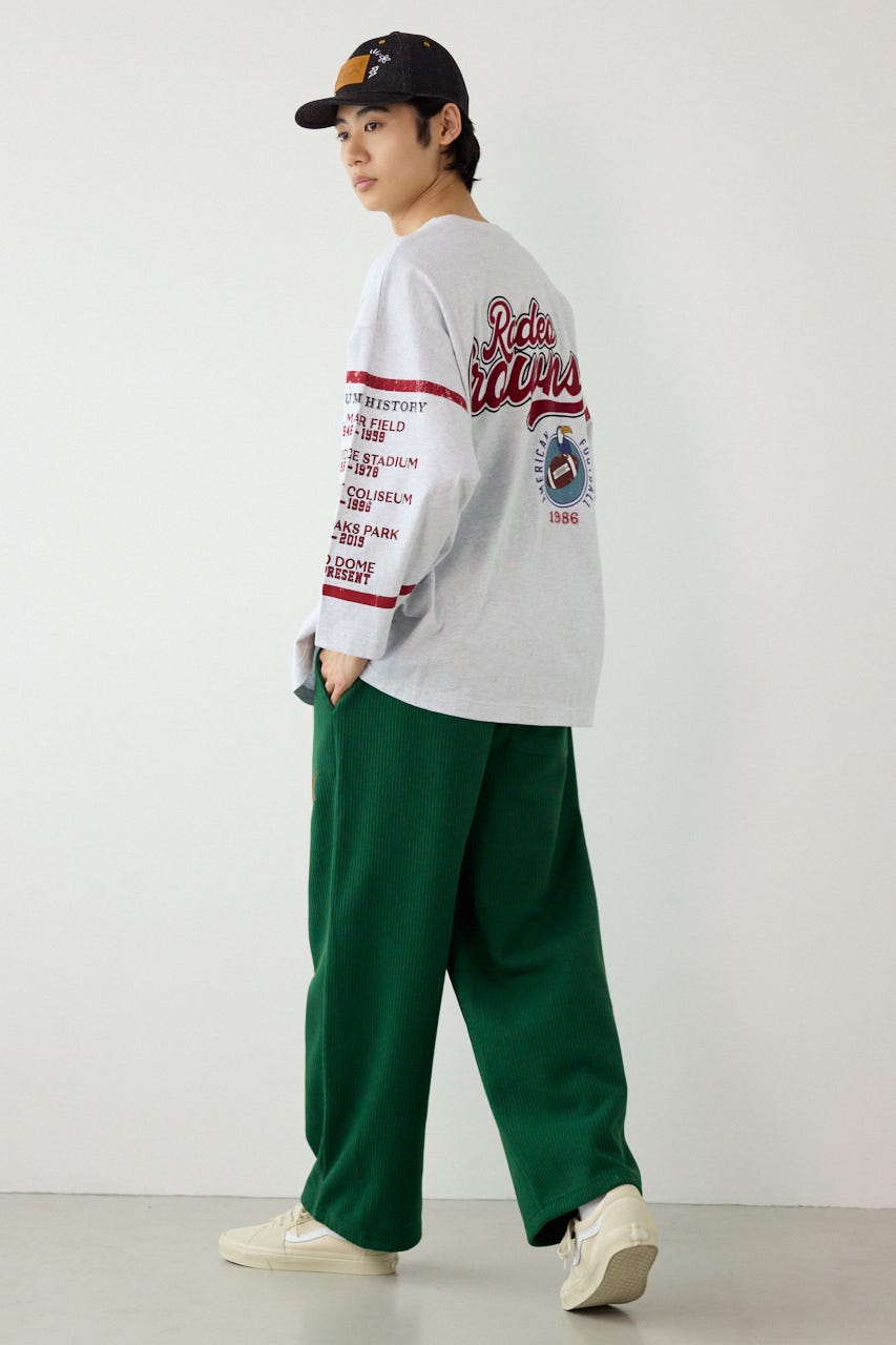 ボンディングワッフルパンツ GRN M