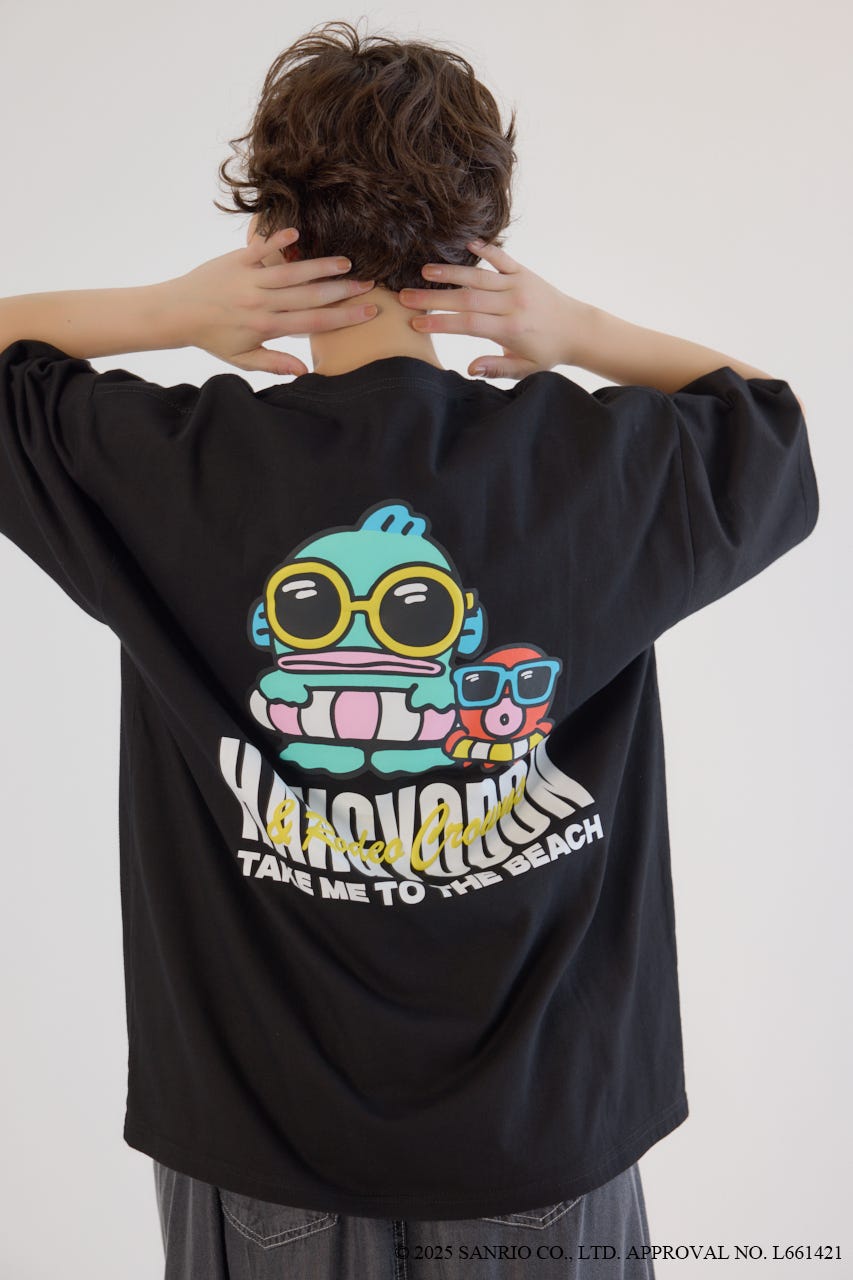(サンリオキャラクターズ)ビーチハンギョドンTシャツ BLK FREE