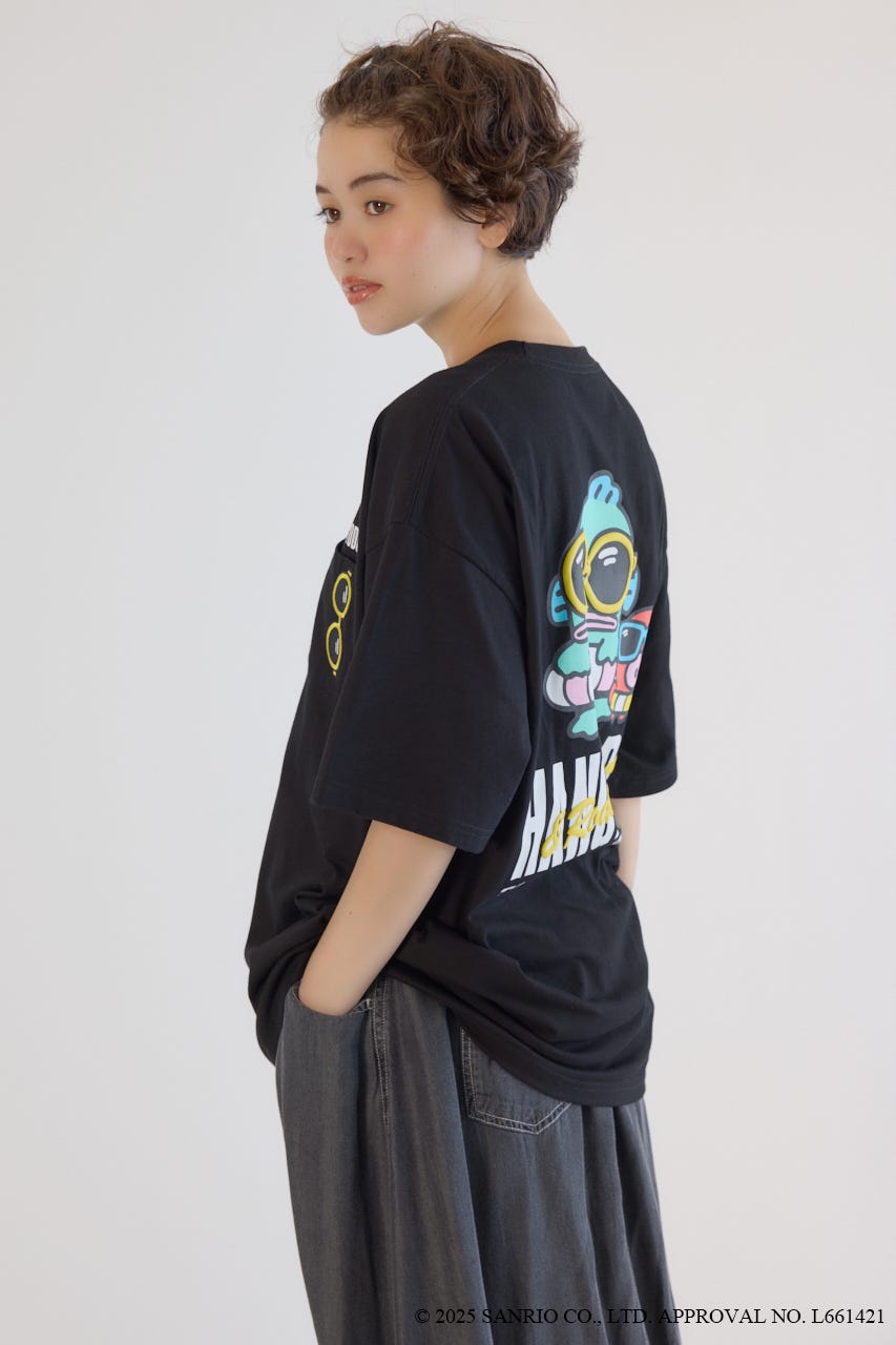 (サンリオキャラクターズ)ビーチハンギョドンTシャツ BLK FREE