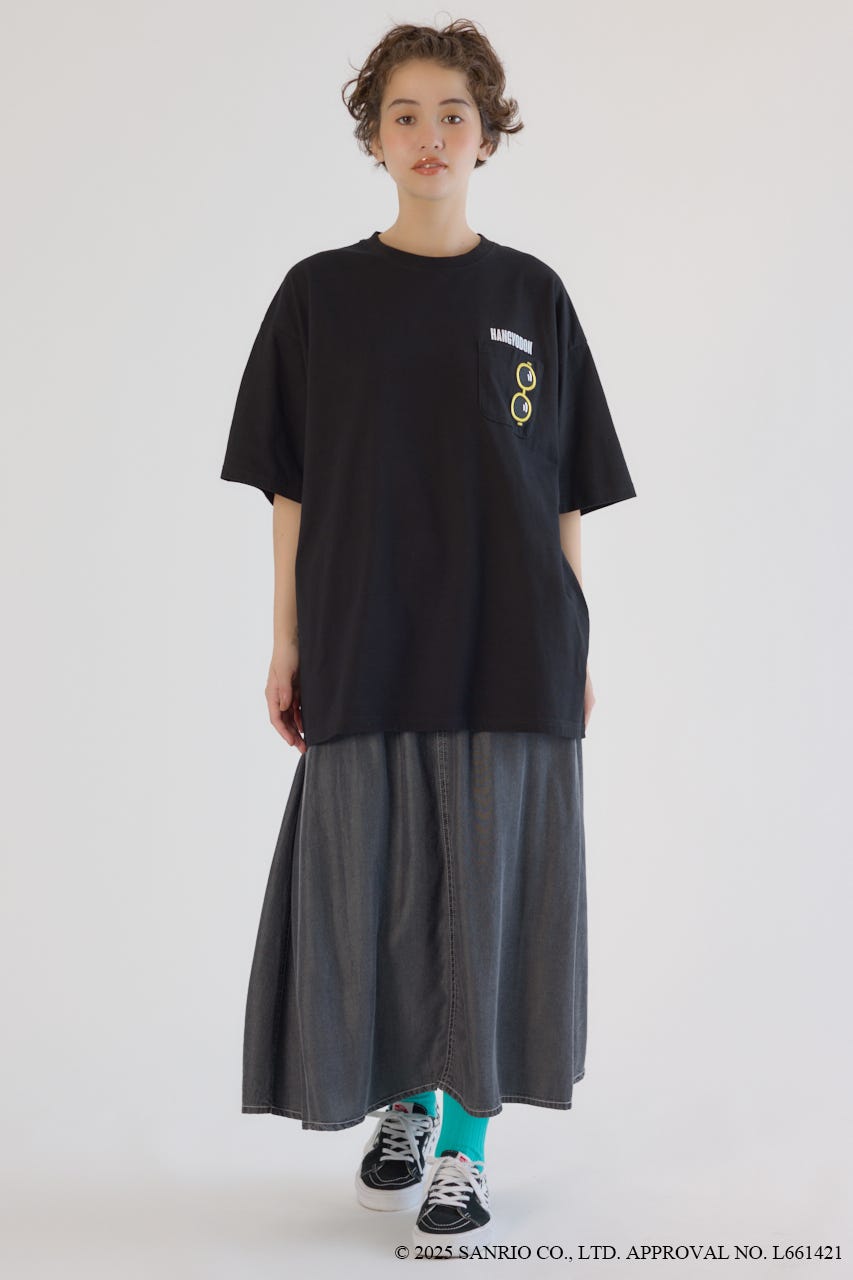 (サンリオキャラクターズ)ビーチハンギョドンTシャツ BLK FREE